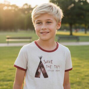 SCOTCH SHRUNK Save the Tipi Graphic Tee 6 7 Boys Girls Kids & SODA Euro Luxe